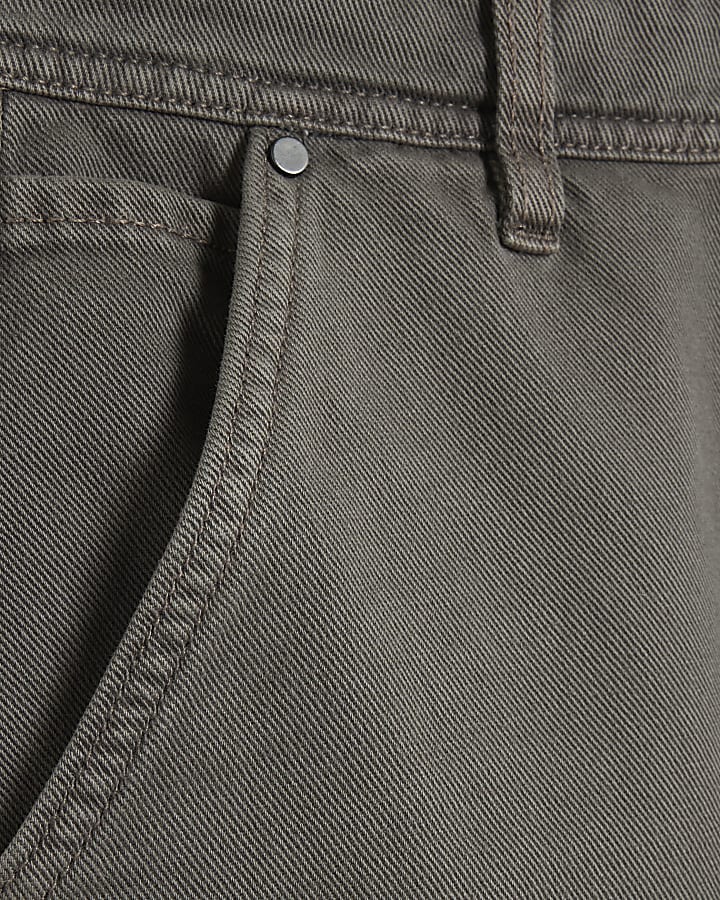 Brown Denim Carpenter Shorts