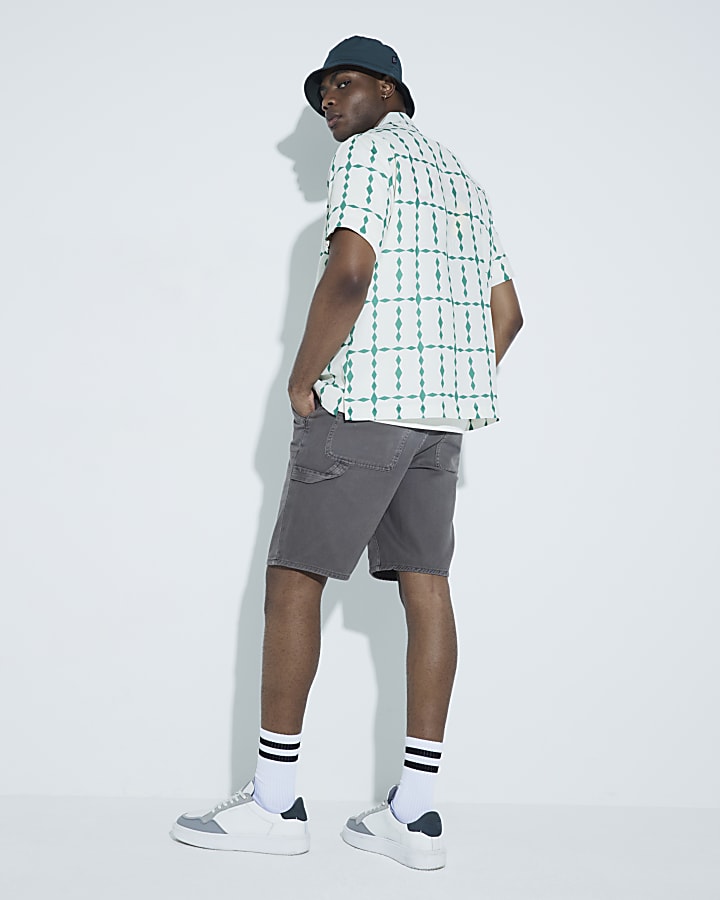 Brown Denim Carpenter Shorts