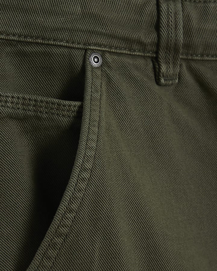 Green Denim Cargo Shorts