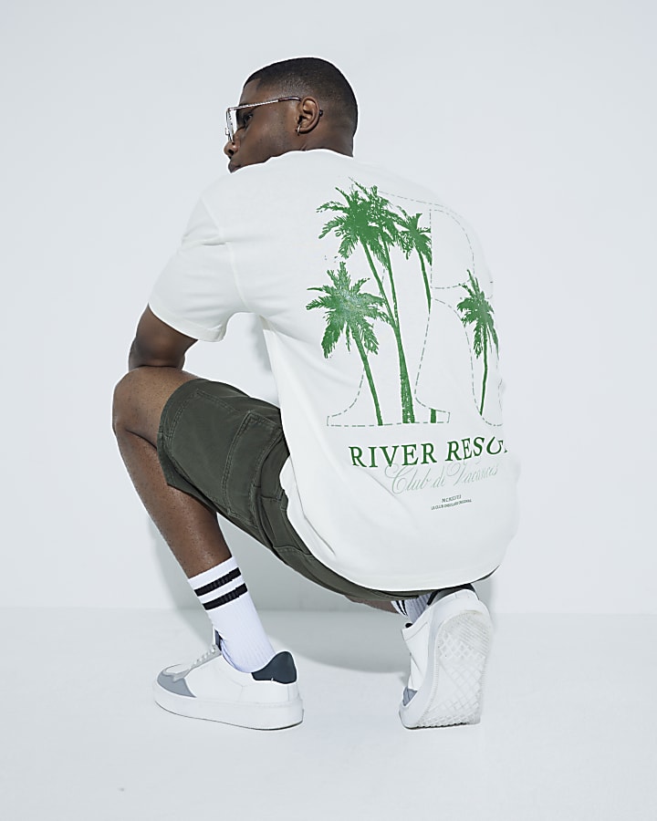 Green Denim Cargo Shorts