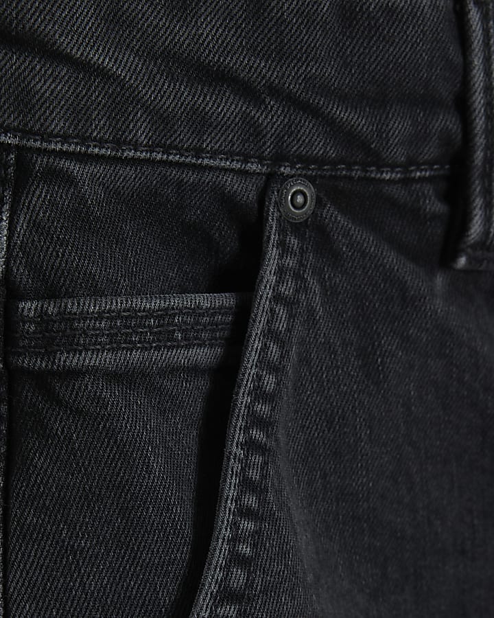 Black Denim Cargo Shorts