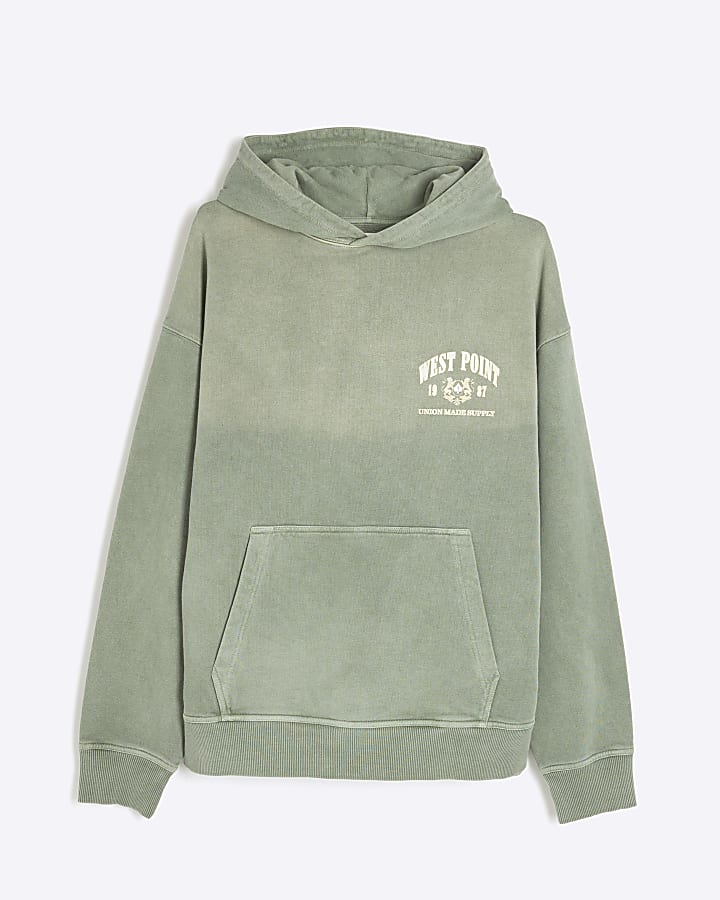 Khaki Long Sleeved West Point Spray Hoodie