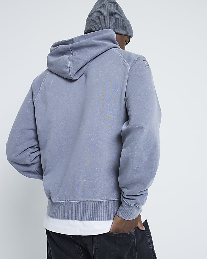 Grey Long Sleeve Japanese Graphic Hoodie