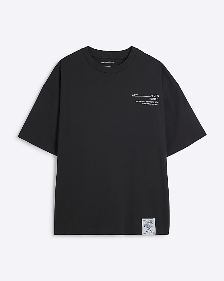 Black Archived Lily Graphic T-Shirt