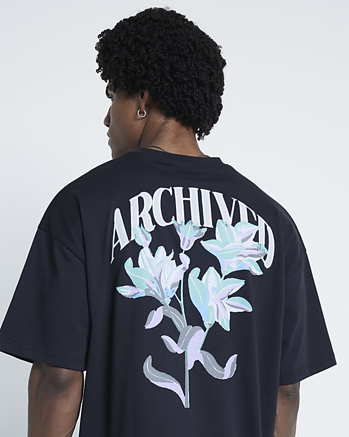 Black Archived Lily Graphic T-Shirt