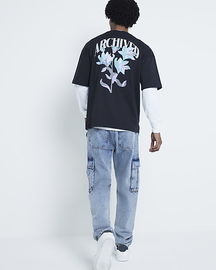 Black Archived Lily Graphic T-Shirt