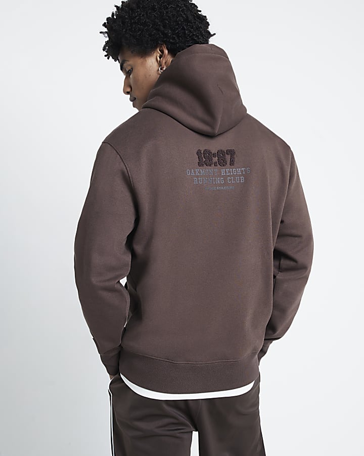 Brown Regular Fit 1987 Applique Hoodie