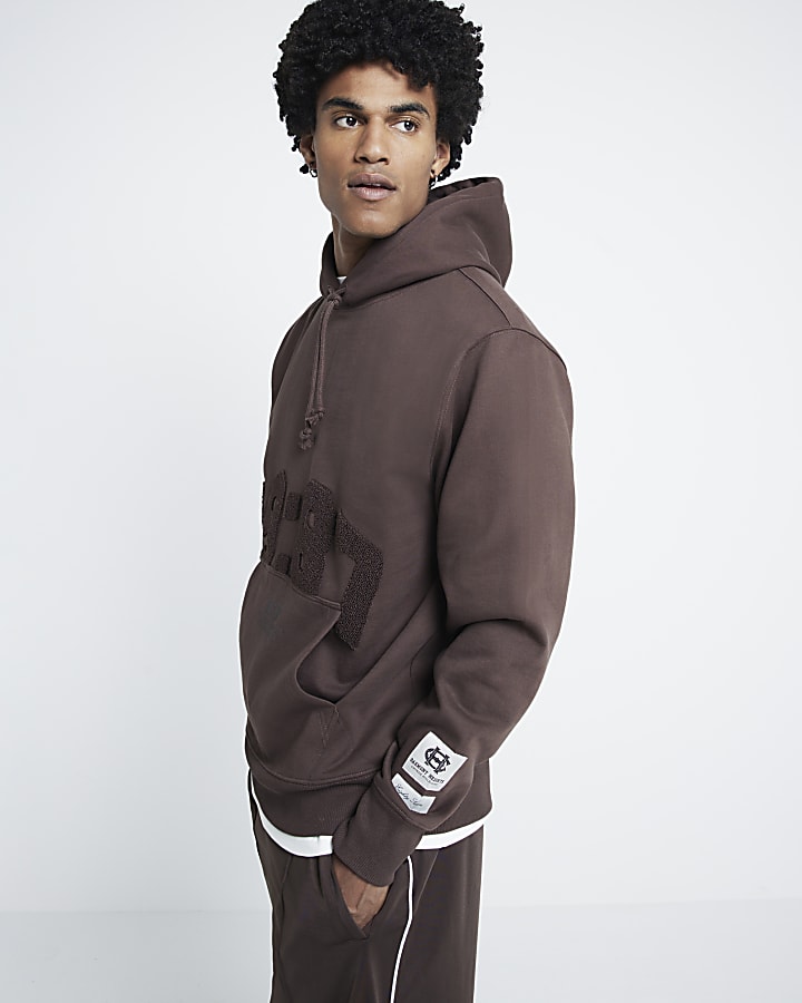 Brown Regular Fit 1987 Applique Hoodie