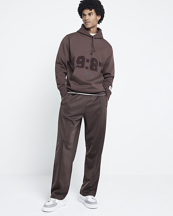 Brown Regular Fit 1987 Applique Hoodie