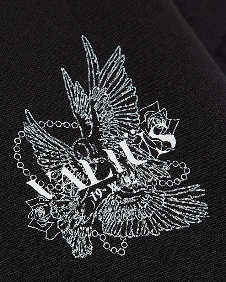 Black oversized fit gothic graphic sweatshirt