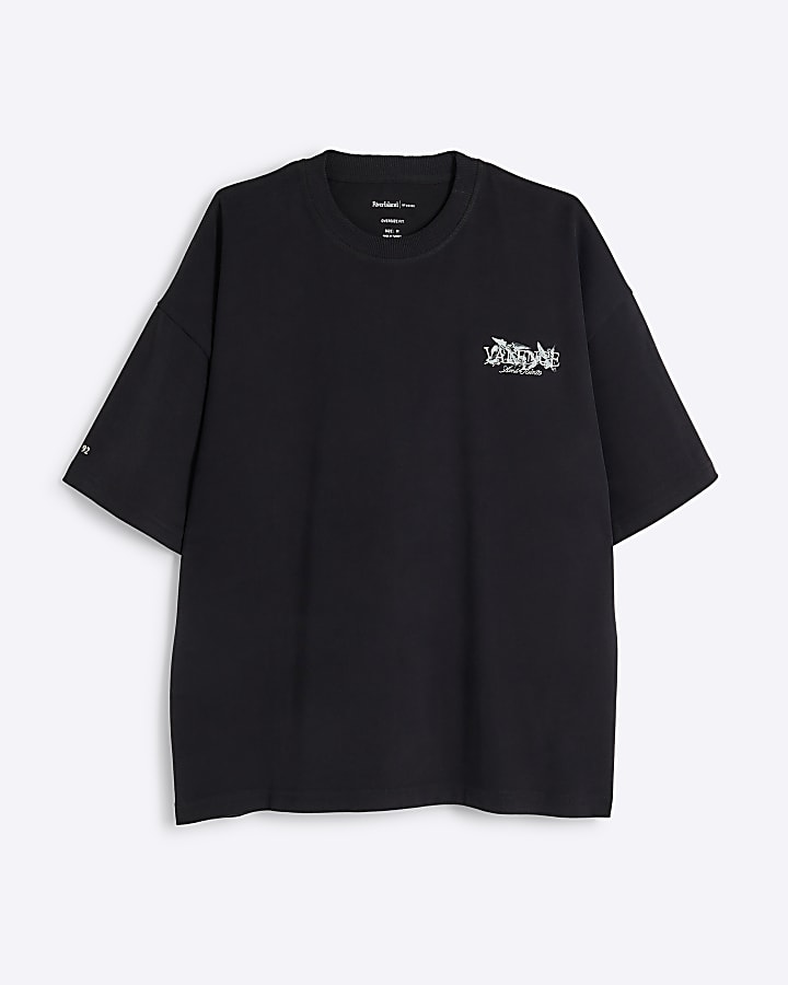 Black oversized fit Valence graphic t-shirt