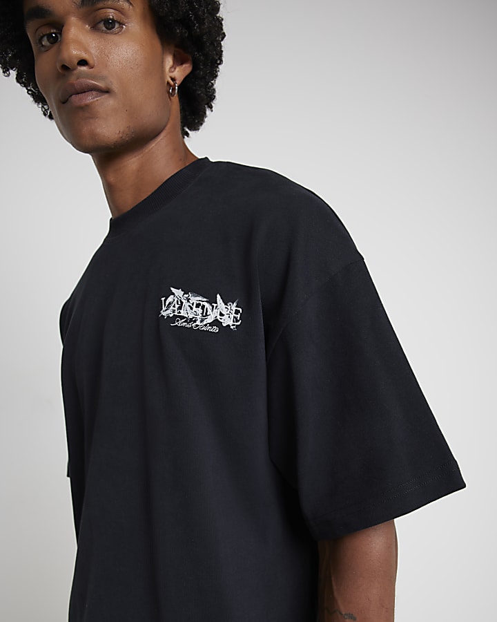 Black oversized fit Valence graphic t-shirt