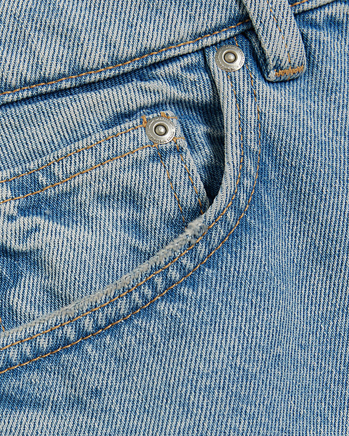 Blue relaxed fit jean Short