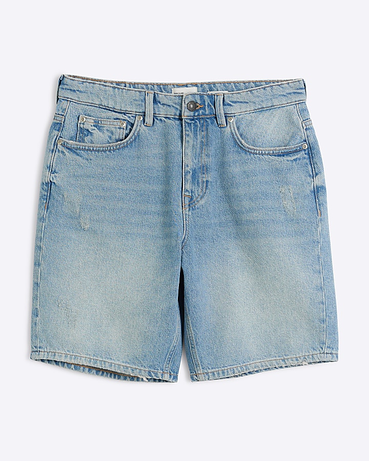 Blue relaxed fit jean Short