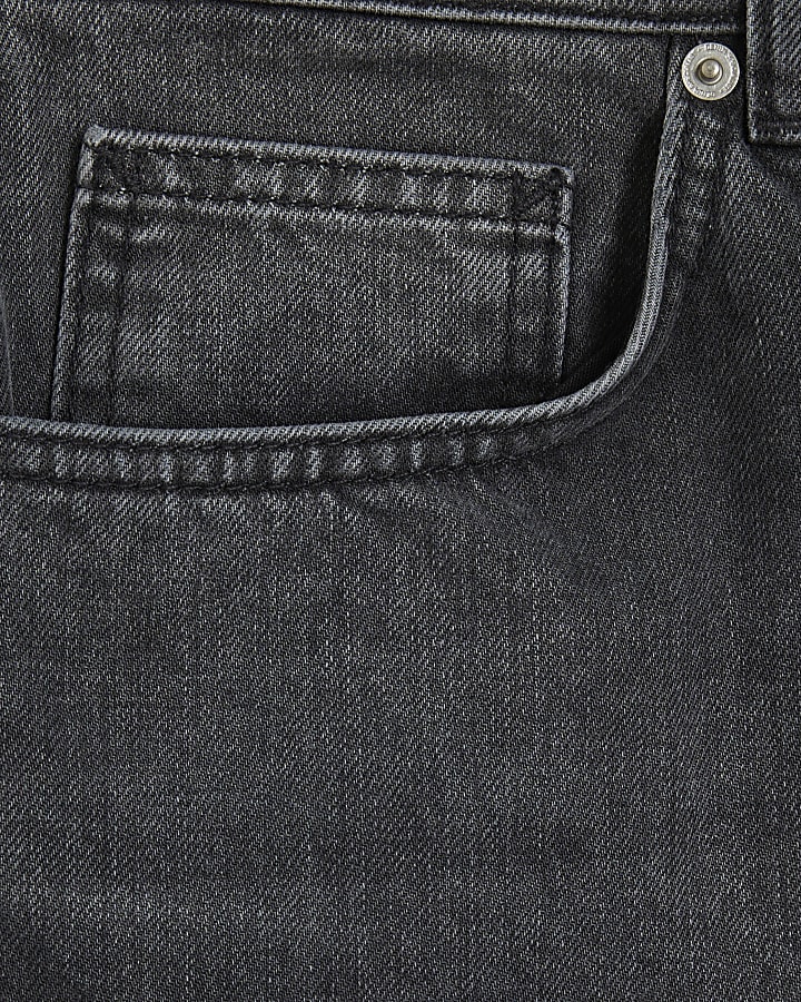 Black Denim Washed Shorts