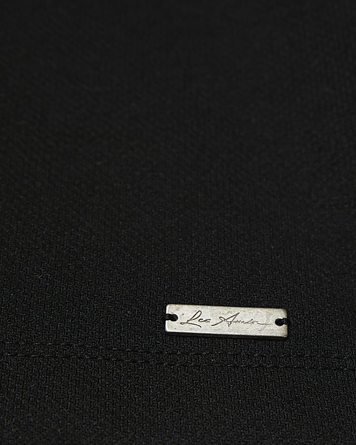 Black Slim Fit Smart Funnel Neck Sweatshirt
