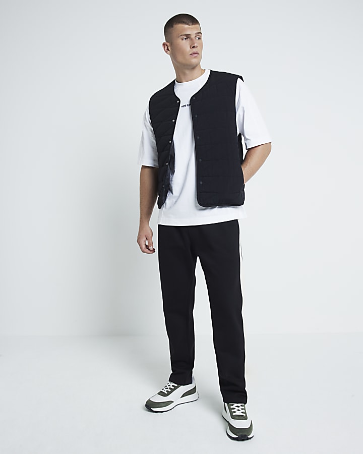 White oversized fit seamed graphic t-shirt