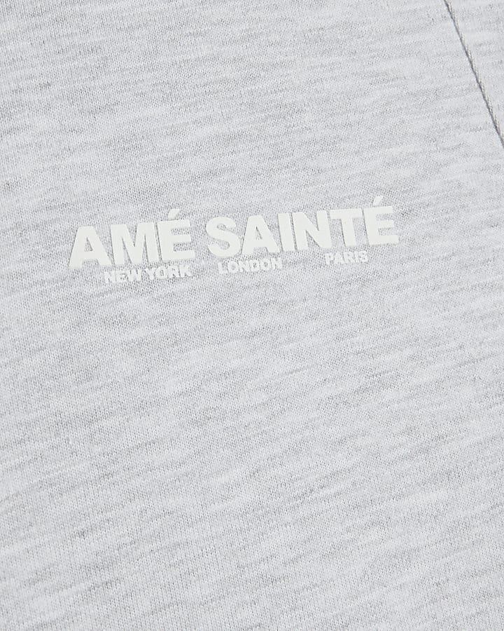 Grey Marl Panelled Seam T-shirt