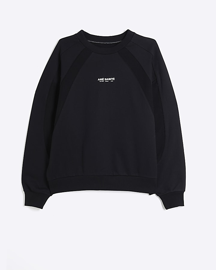 Black Oversized fit graphic sweatshirt