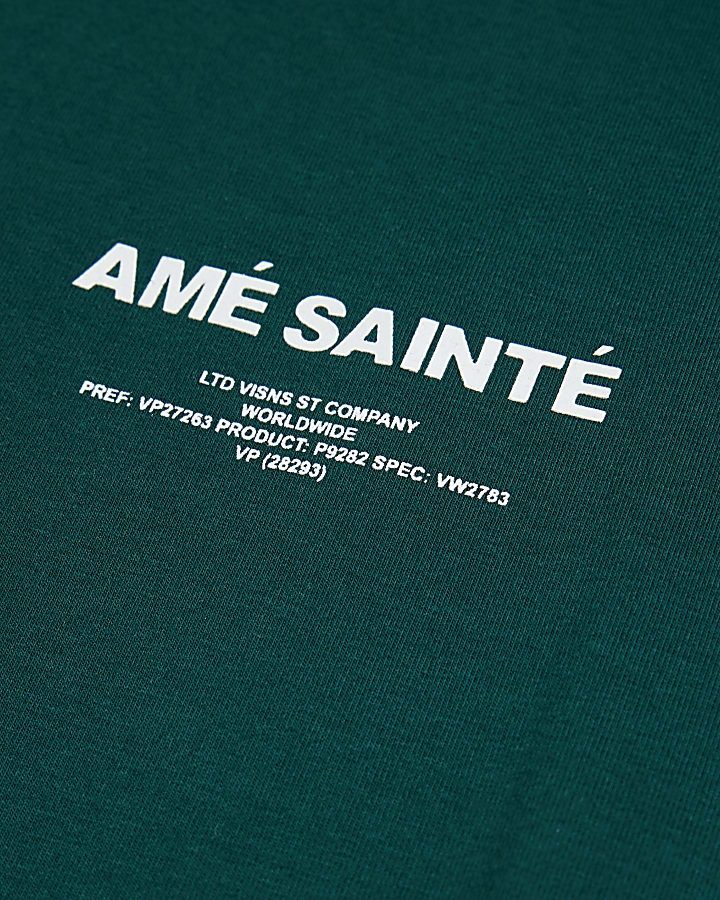 Green regular fit colour block t-shirt
