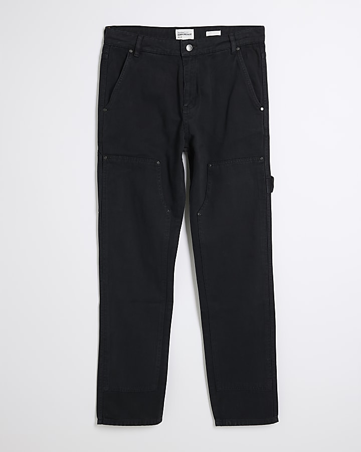 Black carpenter relaxed jeans