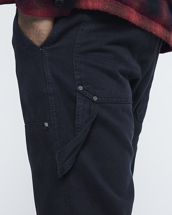 Black carpenter relaxed jeans