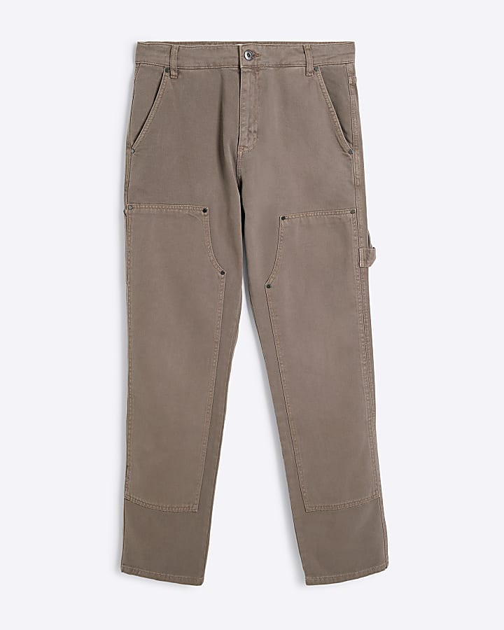 Brown Relaxed Fit Carpenter Trousers