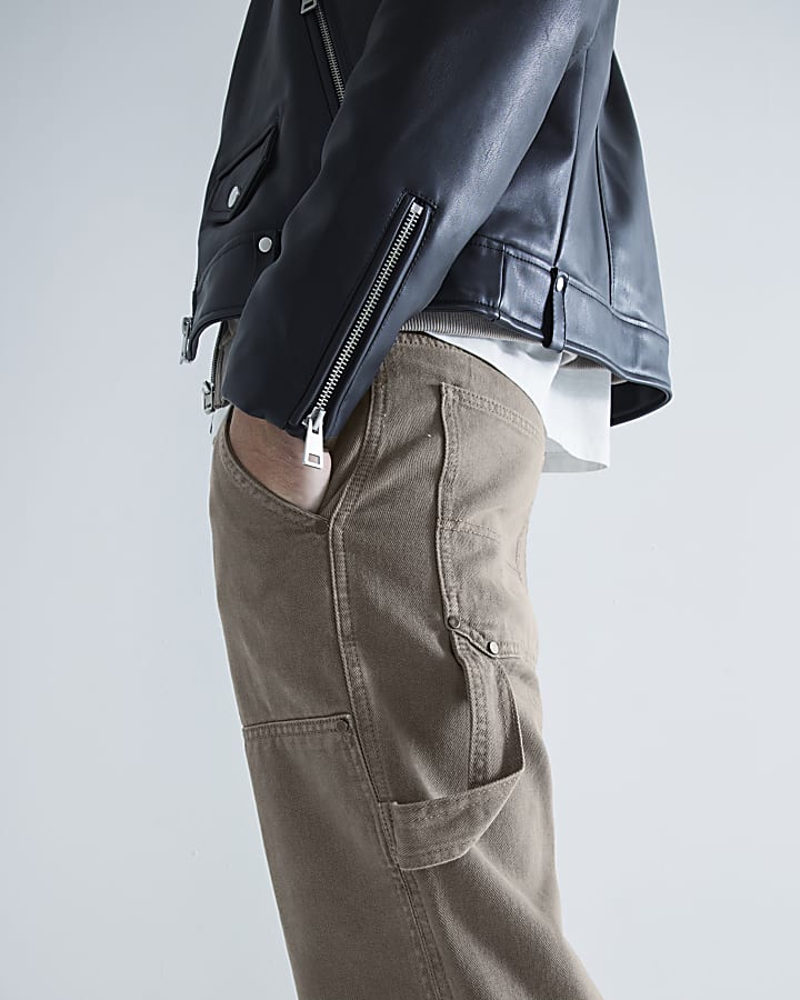 Brown Relaxed Fit Carpenter Trousers
