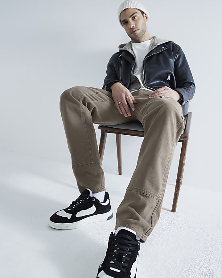 Brown Relaxed Fit Carpenter Trousers