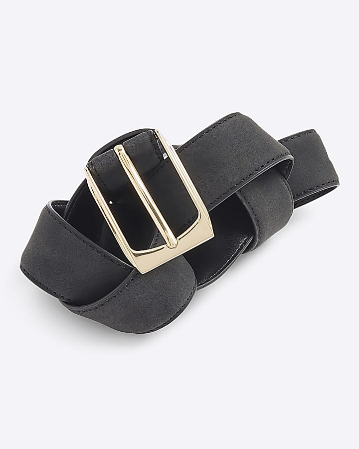 Black PU Suedette Belt