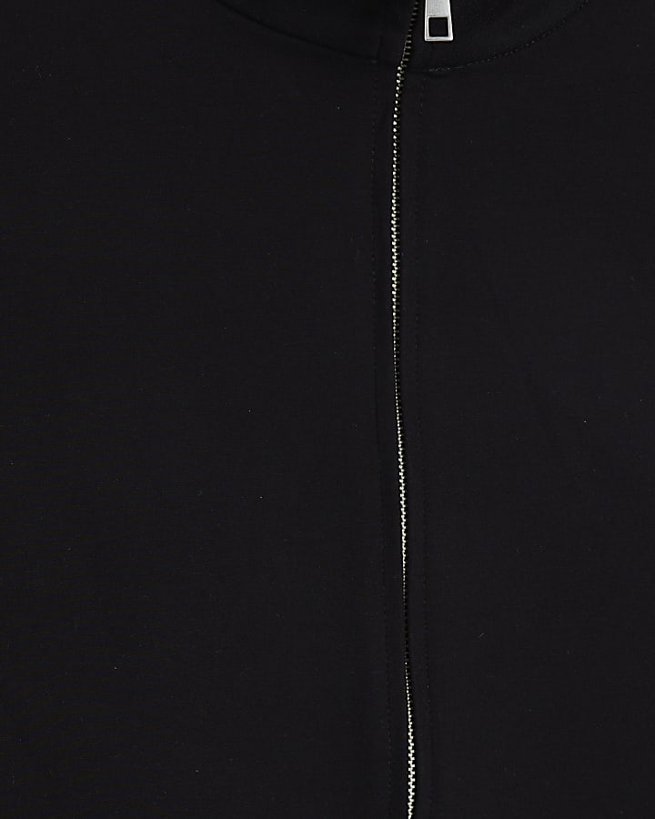 Black Regular Fit Zip Through Jacket