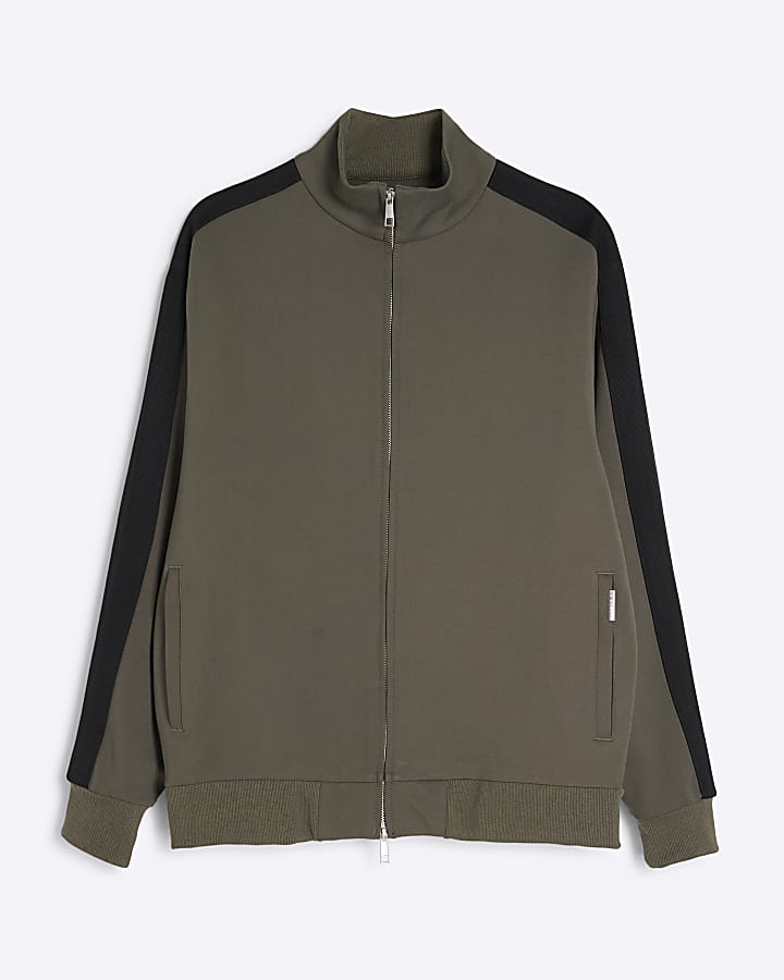 Green Regular Fit Zip Through Jacket