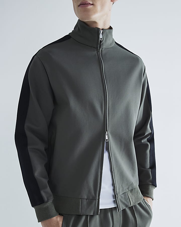 Green Regular Fit Zip Through Jacket