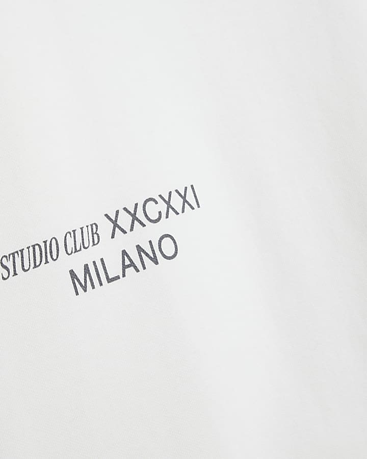 Beige Short Sleeved Studio Club T-shirt