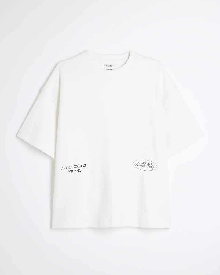 Beige Short Sleeved Studio Club T-shirt