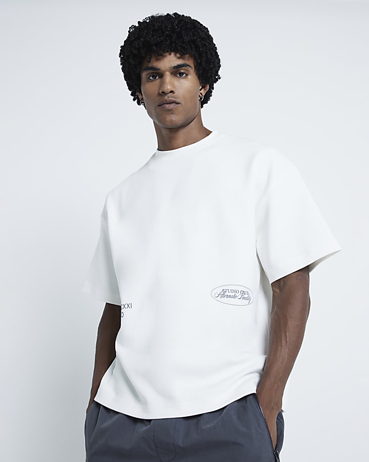Beige Short Sleeved Studio Club T-shirt