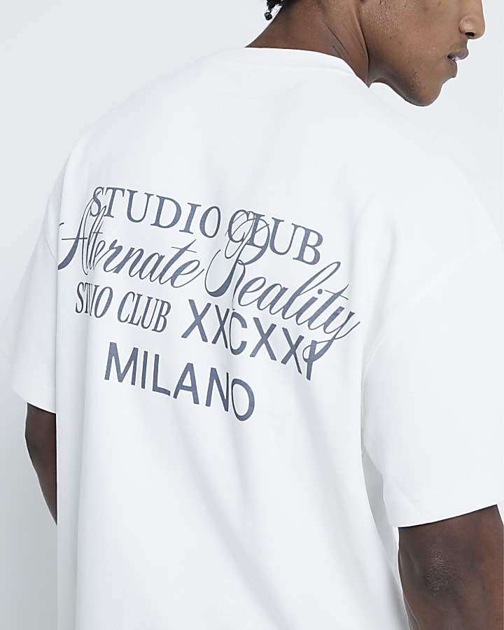 Beige Short Sleeved Studio Club T-shirt