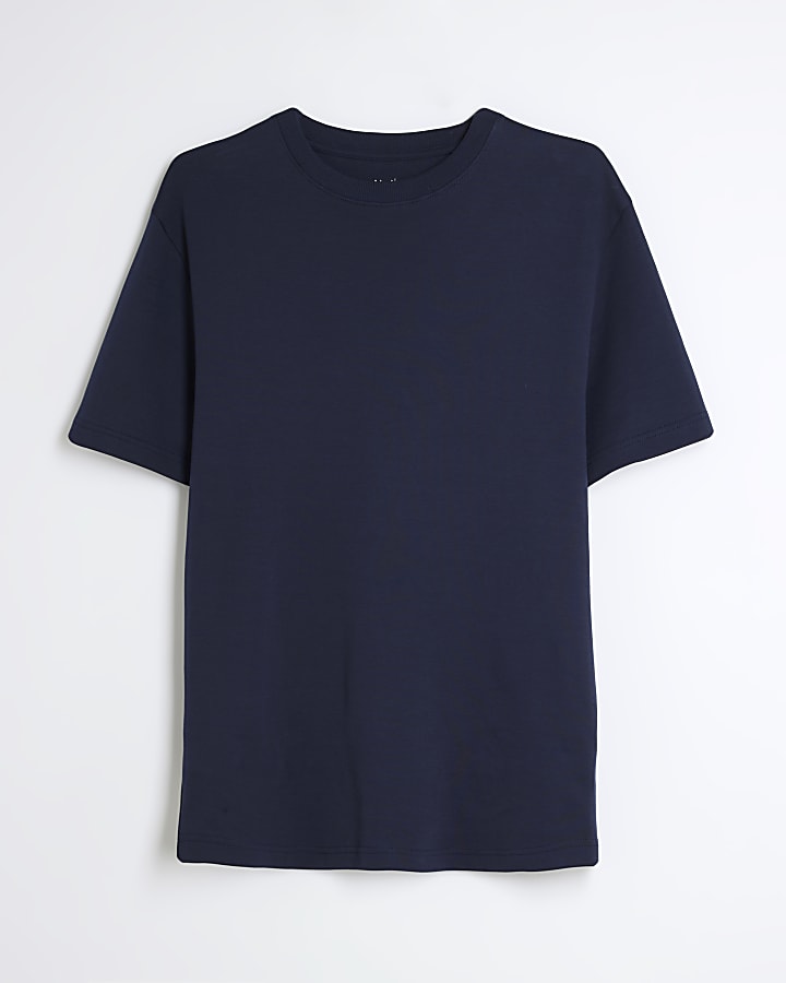 Navy Slim Fit Short Sleeve RI Studio T-Shirt