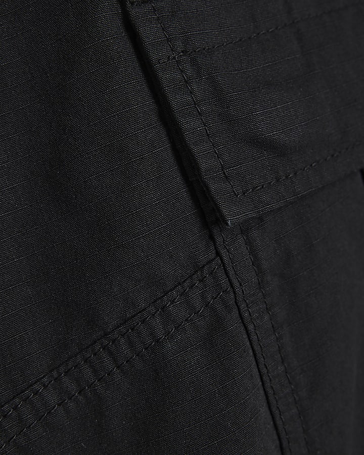 Black loose fit cargo trousers