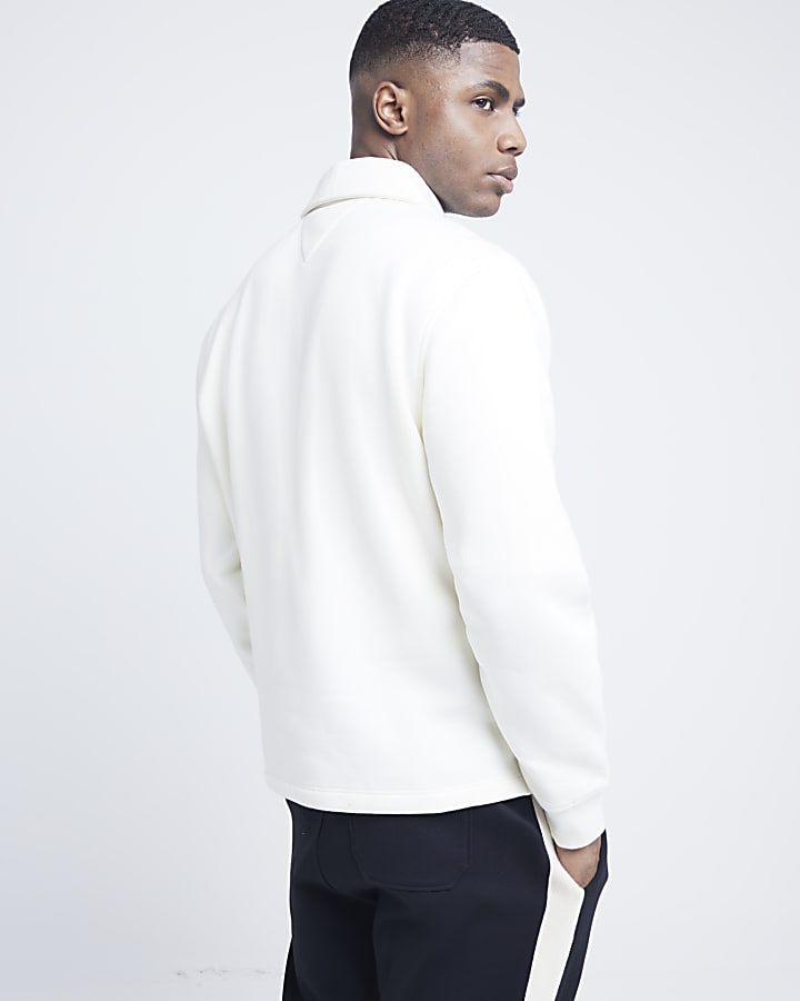 Beige regular fit rugby sweatshirt