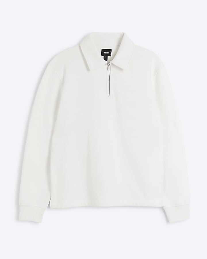 Beige regular fit rugby sweatshirt