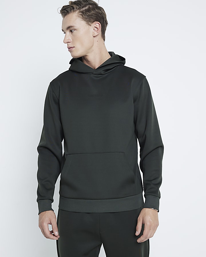 Khaki Slim Fit Embossed Les Amis Hoodie