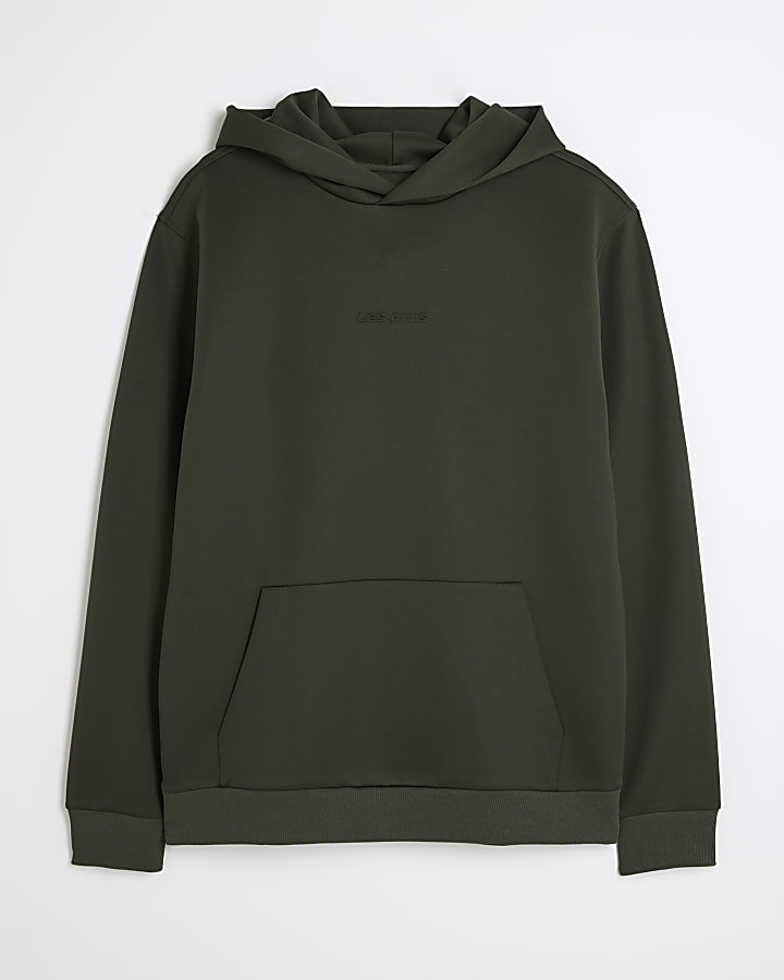 Khaki Slim Fit Embossed Les Amis Hoodie