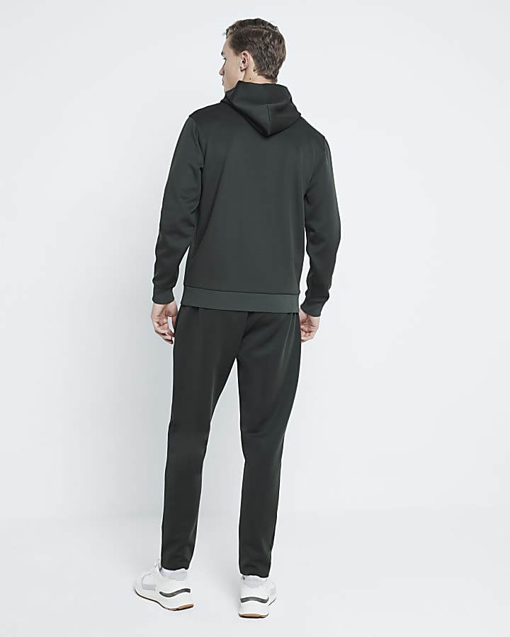 Khaki Slim Fit Embossed Les Amis Hoodie