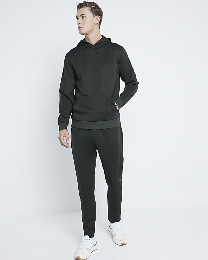 Khaki Slim Fit Embossed Les Amis Hoodie