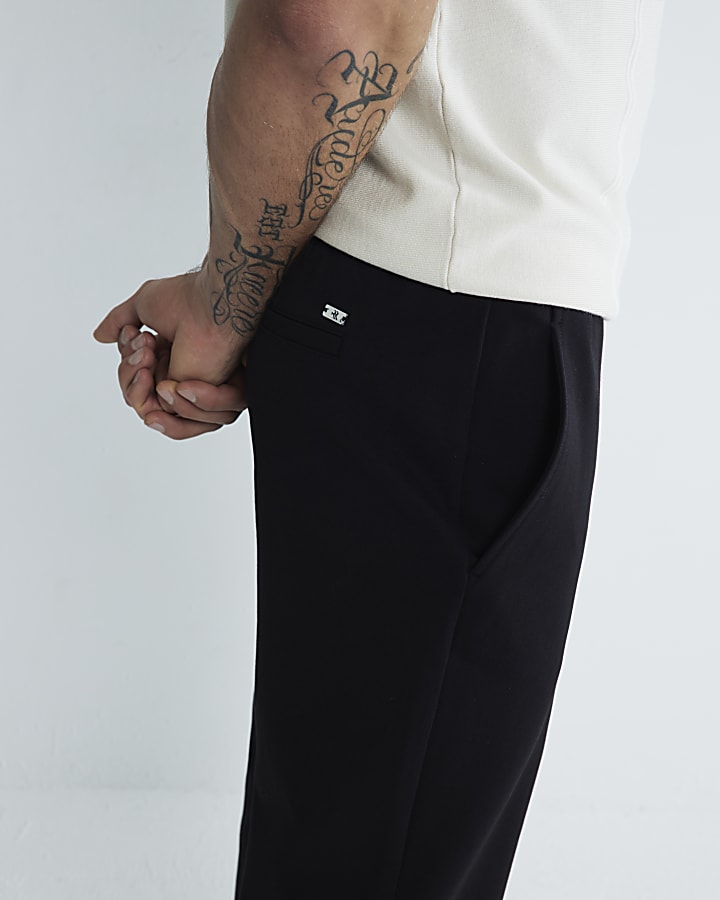 Black Slim Fit Pull On Twill Joggers