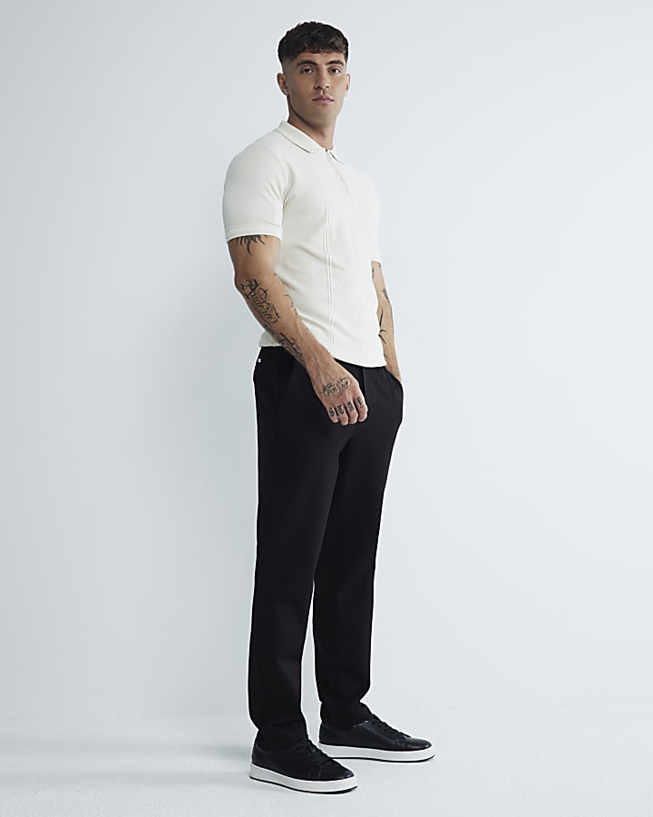 Black Slim Fit Pull On Twill Joggers