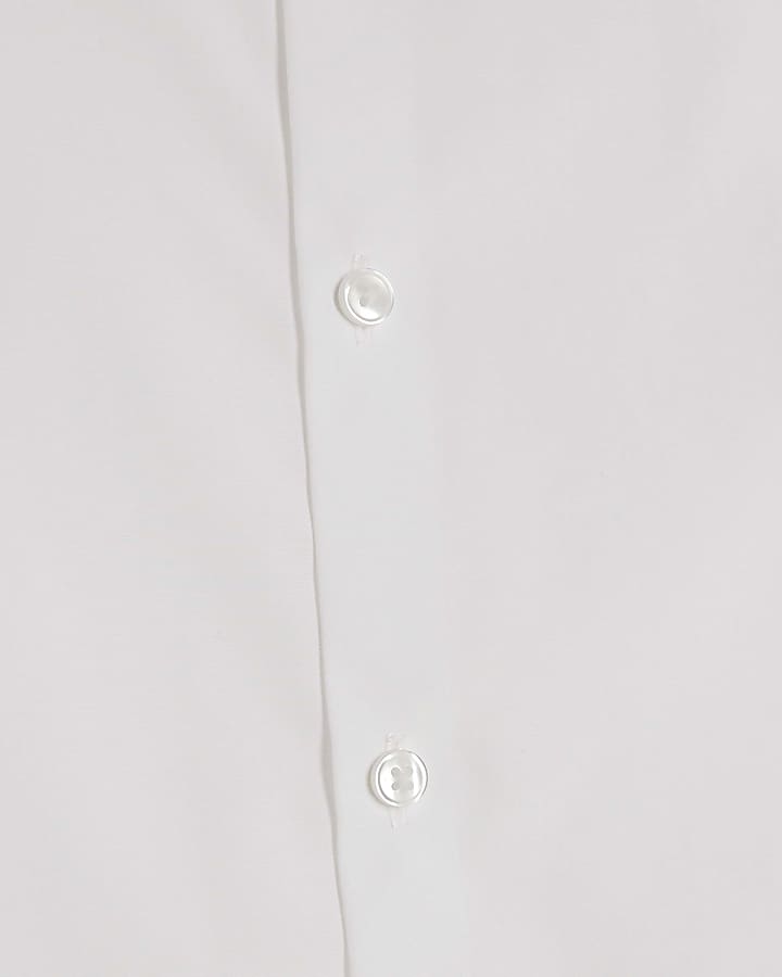 White slim fit long sleeve shirt
