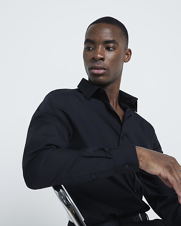 Black slim fit shirt