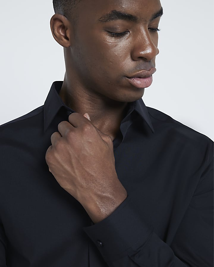 Black slim fit shirt